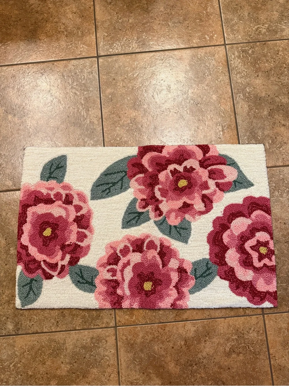 Anthropologie Floral Hooked Accent Rug 20